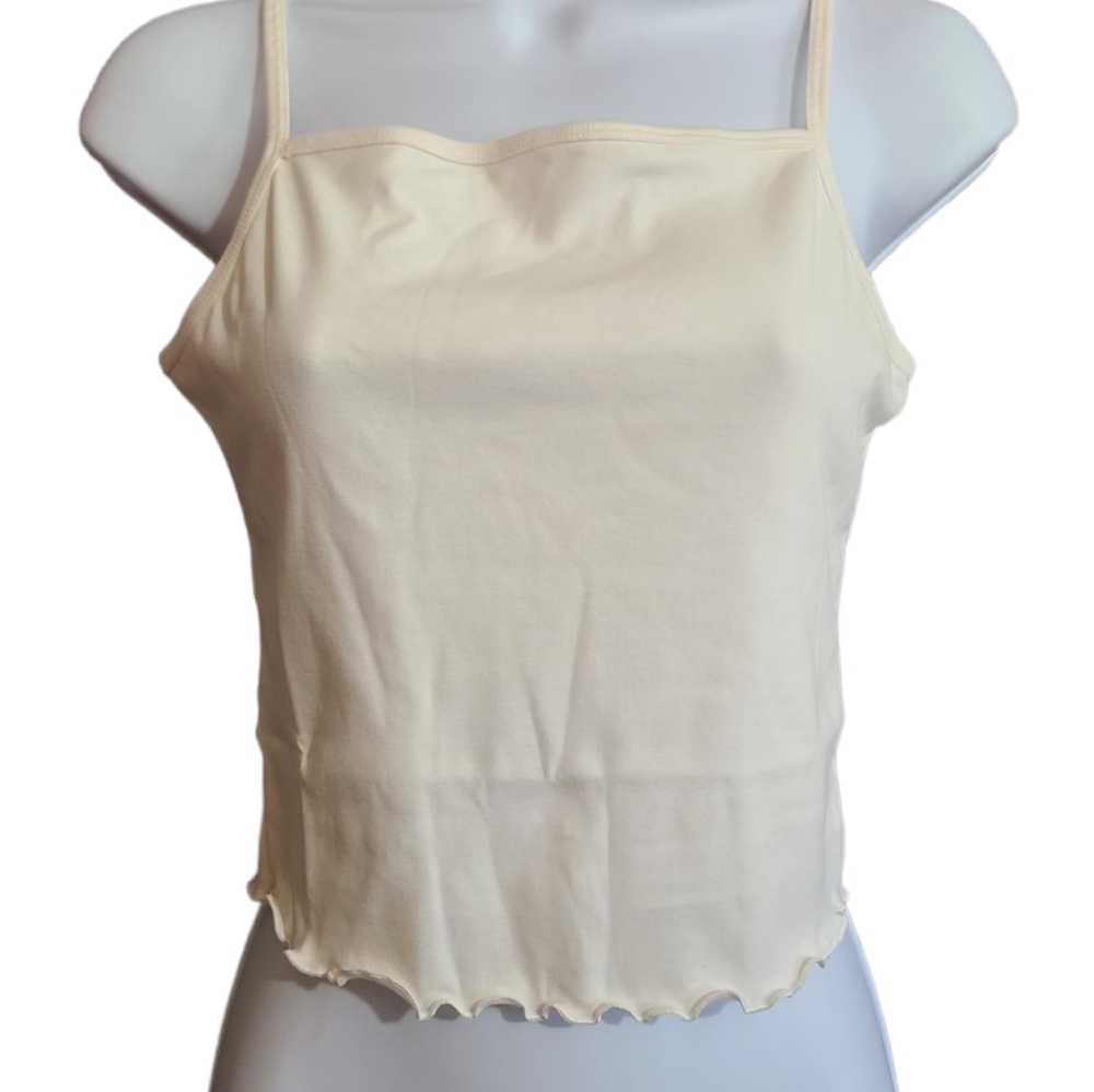 BP cropped cami with lettuce hem M